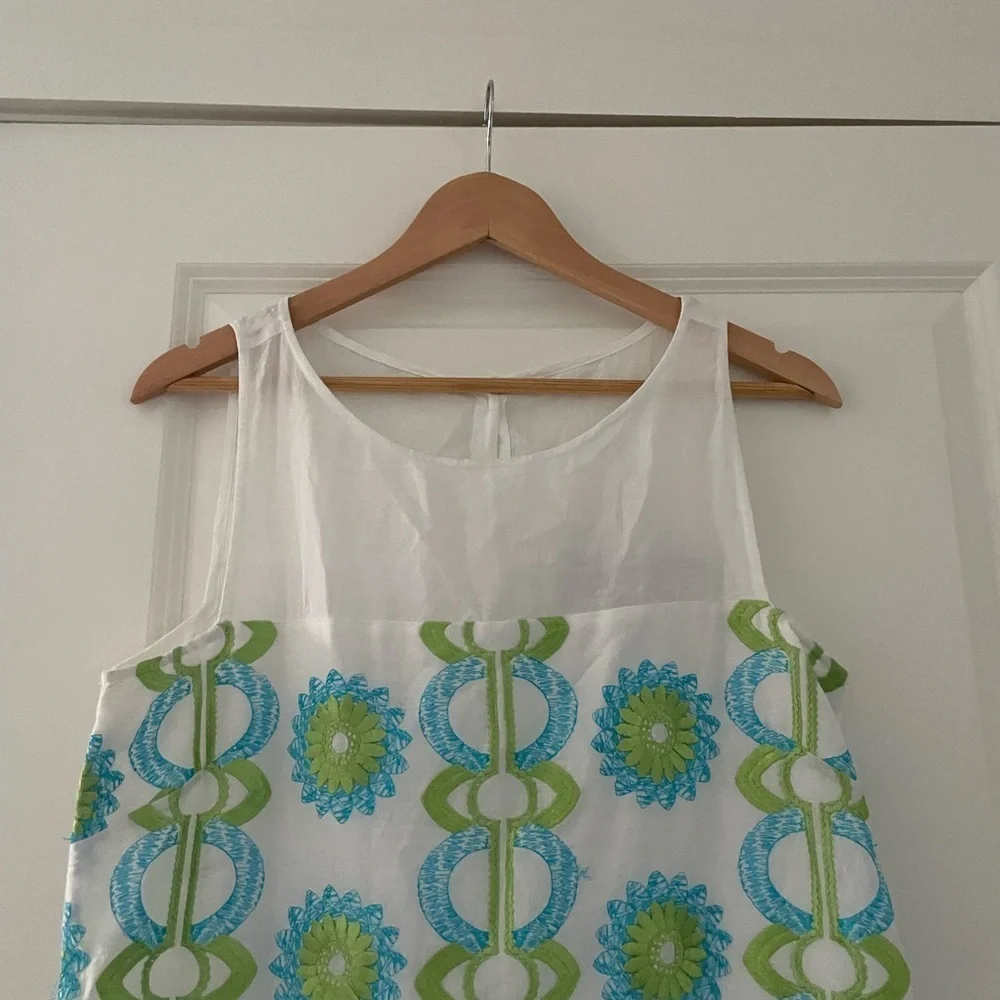 NWT Gretchen Scott Designs Dahlia Delight Embroidered Cotton Floral Shift Dress - Picture 8 of 8